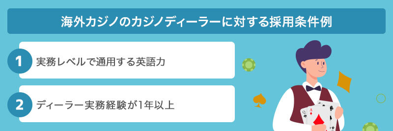 海外カジノのカジノディーラーに対する採用条件例